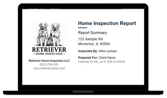 Home inspection report on laptop